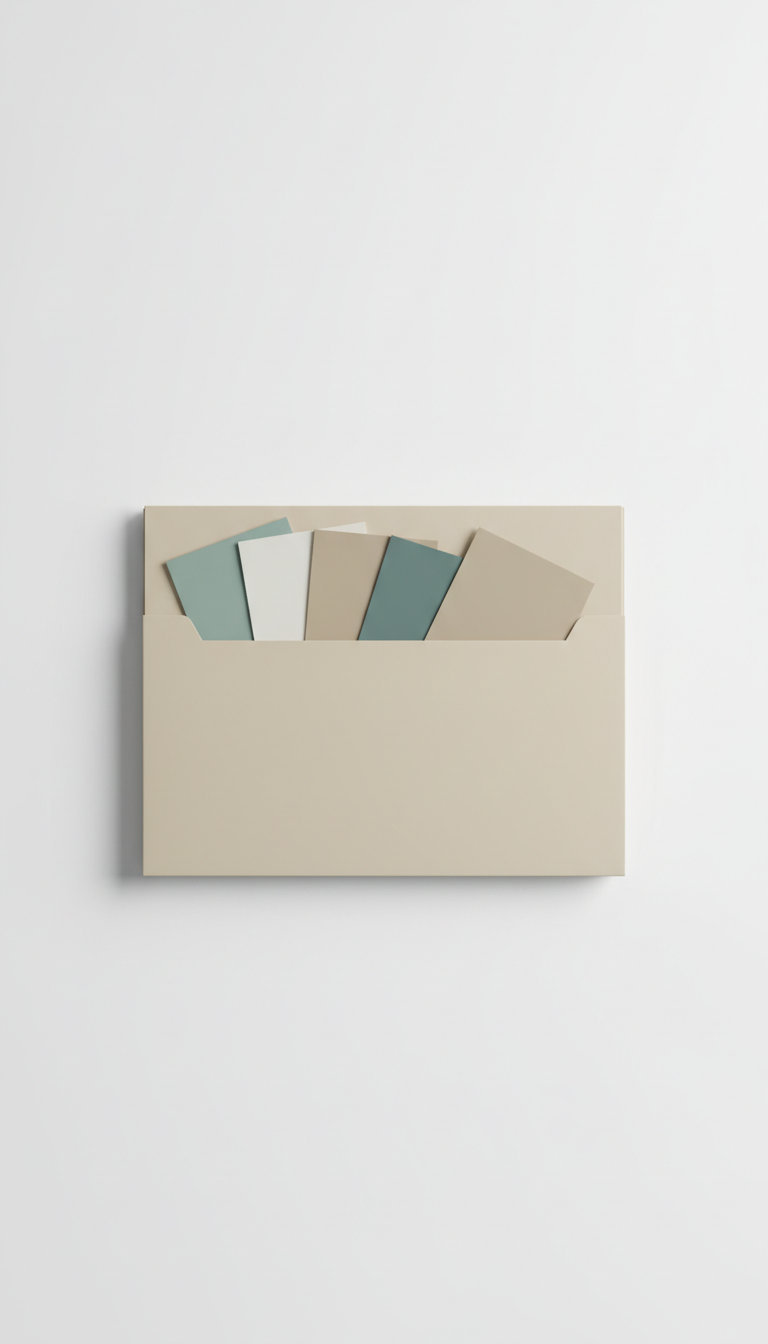 Presentation folder with color palette inserts