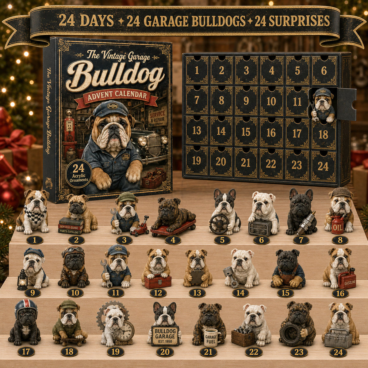 Vintage Bulldog Garage advent calendar